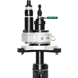Close-up of an ID Beveler rental tool used for internal pipe beveling, featuring a compact body, adjustable cutting head, and ergonomic handle—ideal for prepping pipe ends in welding and fabrication applications.